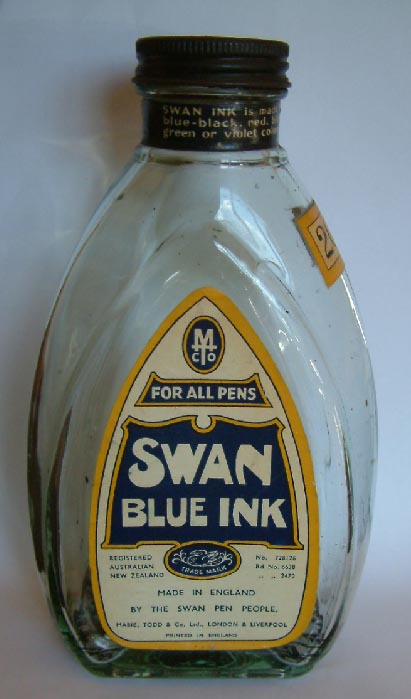 large vintage Swan Blue Ink bottle for pens
